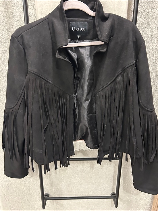 Chartou Jackets & Blazers - Chartou fringe coat black large